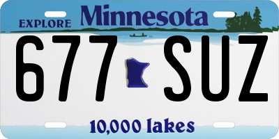 MN license plate 677SUZ