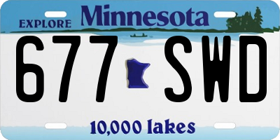 MN license plate 677SWD