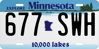 MN license plate 677SWH