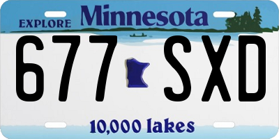 MN license plate 677SXD