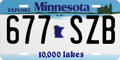 MN license plate 677SZB