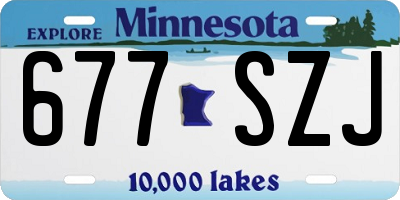 MN license plate 677SZJ