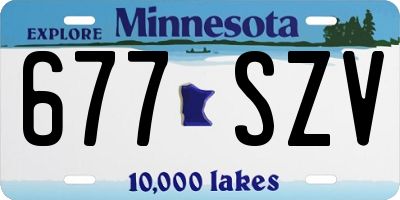 MN license plate 677SZV
