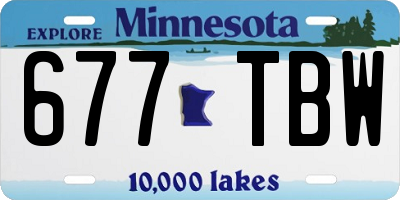 MN license plate 677TBW