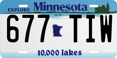 MN license plate 677TIW