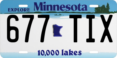 MN license plate 677TIX