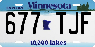 MN license plate 677TJF