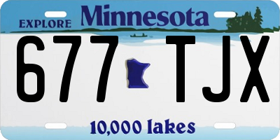 MN license plate 677TJX