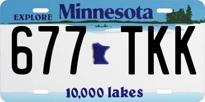 MN license plate 677TKK