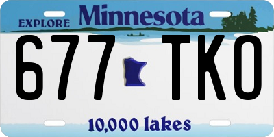 MN license plate 677TKO