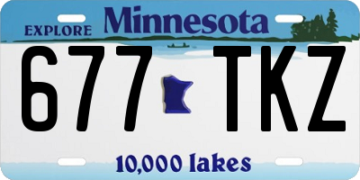 MN license plate 677TKZ