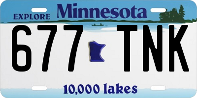 MN license plate 677TNK