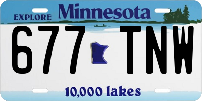MN license plate 677TNW