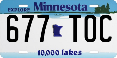 MN license plate 677TOC