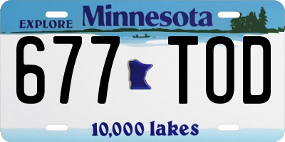 MN license plate 677TOD
