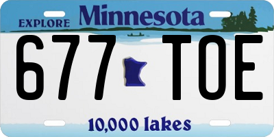 MN license plate 677TOE