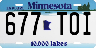 MN license plate 677TOI