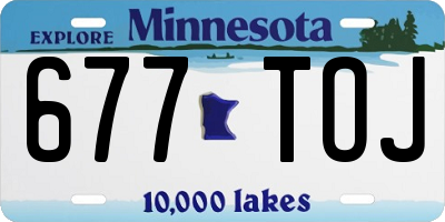 MN license plate 677TOJ