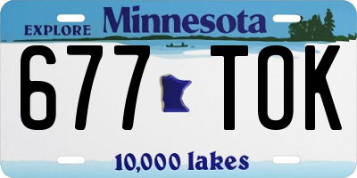 MN license plate 677TOK
