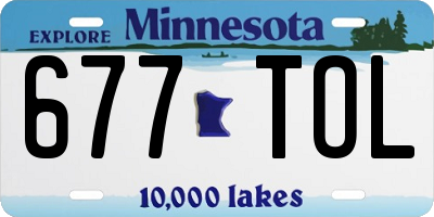 MN license plate 677TOL