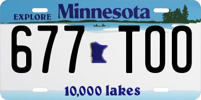 MN license plate 677TOO