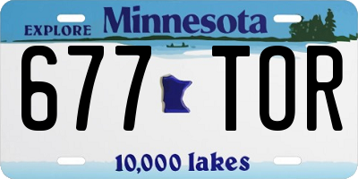 MN license plate 677TOR