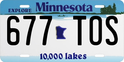 MN license plate 677TOS