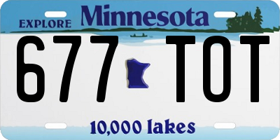 MN license plate 677TOT