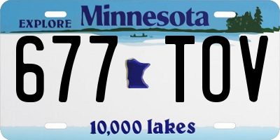 MN license plate 677TOV