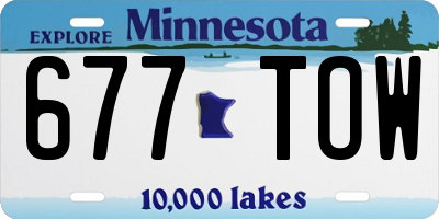MN license plate 677TOW