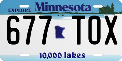 MN license plate 677TOX