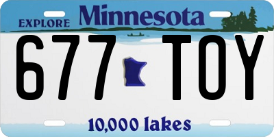 MN license plate 677TOY