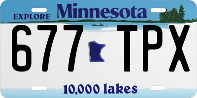 MN license plate 677TPX