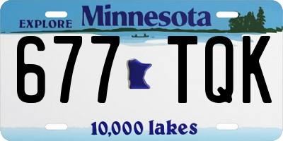 MN license plate 677TQK