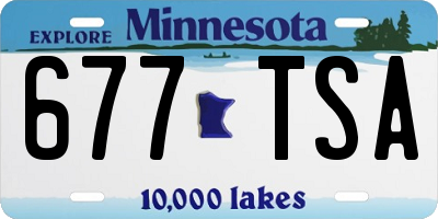 MN license plate 677TSA