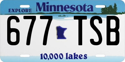 MN license plate 677TSB