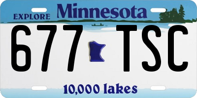 MN license plate 677TSC