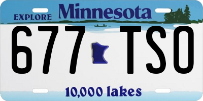 MN license plate 677TSO