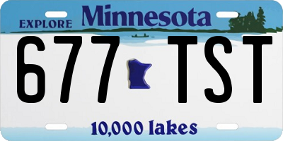 MN license plate 677TST