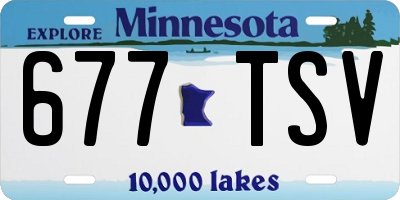 MN license plate 677TSV