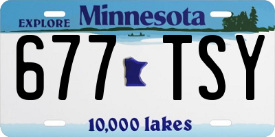 MN license plate 677TSY