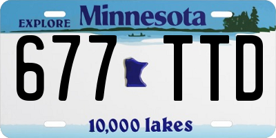 MN license plate 677TTD