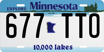 MN license plate 677TTO