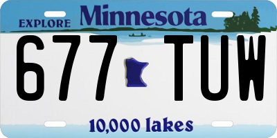 MN license plate 677TUW