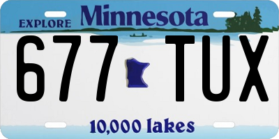 MN license plate 677TUX