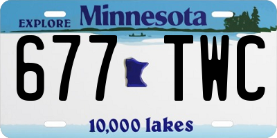 MN license plate 677TWC