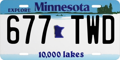 MN license plate 677TWD