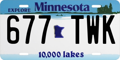 MN license plate 677TWK