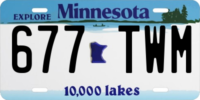 MN license plate 677TWM