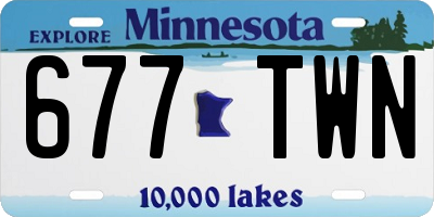 MN license plate 677TWN